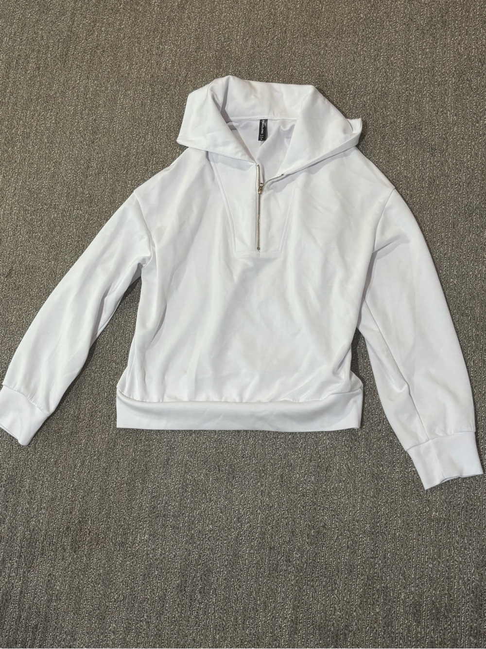 Amazon Women’s White Half-Zip Cowl Turtleneck Sweatshirt and matching pant set!